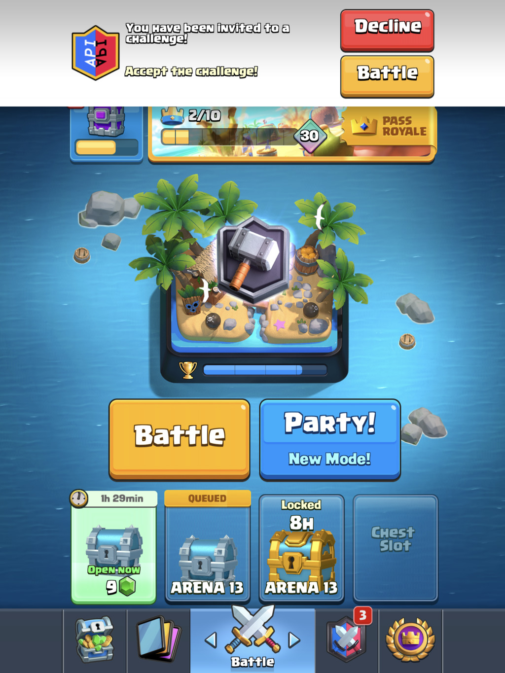 Accept Battle in Clash Royale